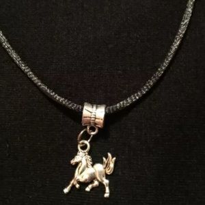 Silver tone Horse necklace  2/$10